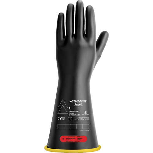 Natural Rubber Electrical Insulating Gloves, ASTM Class 0, Size 7, 14" L Nuna Depot Inc.
