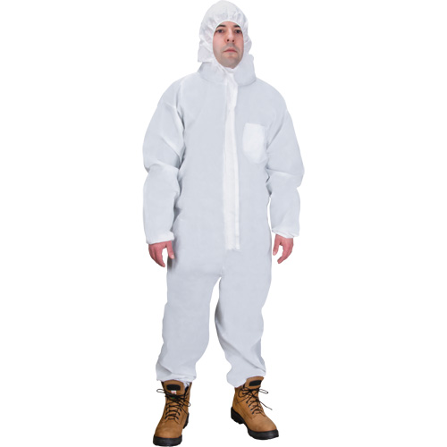 Hooded Coveralls, Medium, White, SMS Nuna Depot Inc.