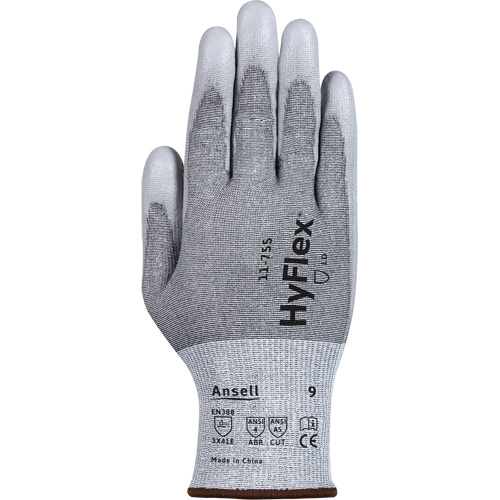 Gants r&eacute;sistants aux coupures 11-755  Hyflex, 6, Calibre 18, Rev&ecirc;tement Polyur&eacute;thane, ASTM ANSI niveau A5/EN 388 niveau E Nuna Depot Inc.