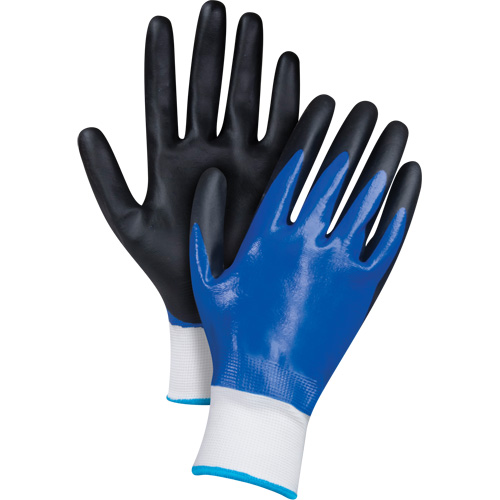 Gants enduits noir & bleu, Moyen, R&ecirc;vetement Mousse de nitrile, Calibre 15, Enveloppe en Nylon Nuna Depot Inc.