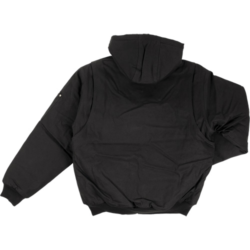 Blouson d'aviateur en toile lourde avec capuchon, Hommes, Petit, Noir Nuna Depot Inc.