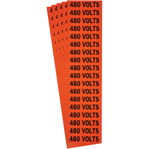 "480 Volts" Conduit & Voltage Labels, 1/2" x 2-1/4", Cloth/Vinyl, English Nuna Depot Inc.
