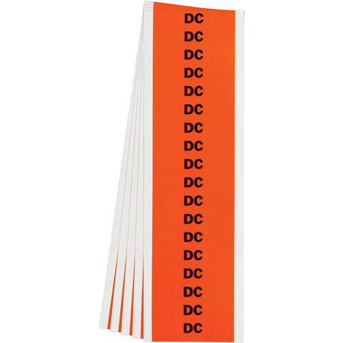 "DC" Conduit & Voltage Labels, 1/2" x 2-1/4", Cloth/Vinyl, English Nuna Depot Inc.