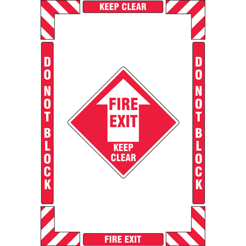 Trousse de marquage du sol ?Fire Exit? (sortie de secours), Adh&eacute;sif, Anglais avec pictogramme Nuna Depot Inc.