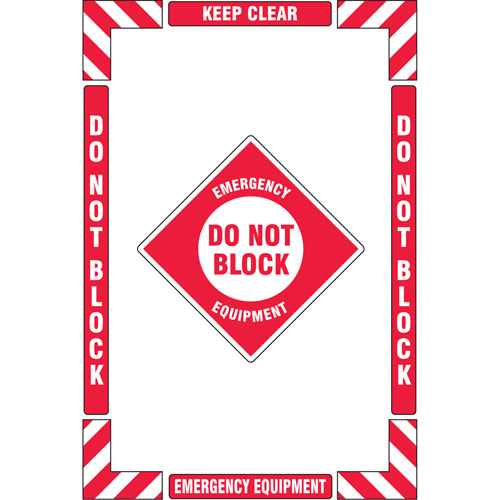 Trousse de marquage du sol ?Emergency Equipment? (&eacute;quipement durgence), Adh&eacute;sif, Anglais avec pictogramme Nuna Depot Inc.