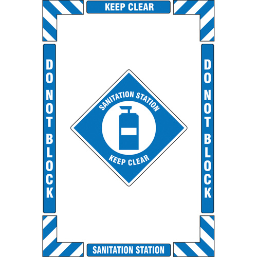Trousse de marquage du sol ?Sanitation Station? (poste dassainissement), Adh&eacute;sif, Anglais avec pictogramme Nuna Depot Inc.