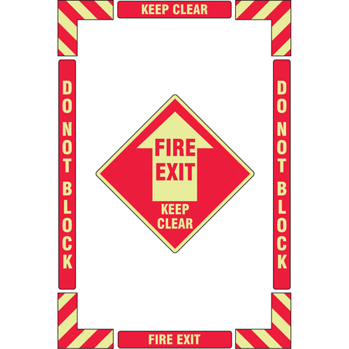 "Fire Exit" Floor Marking Kit, Adhesive, English with Pictogram Nuna Depot Inc.