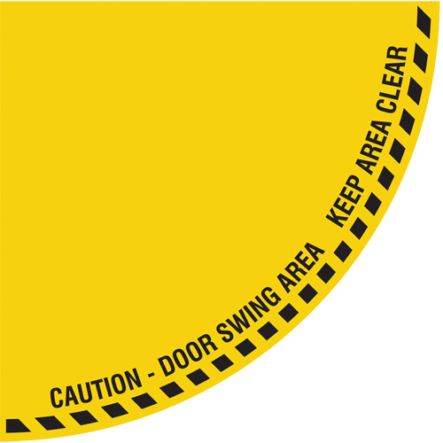 Signalisation au sol ?Caution? (attention) pour porte battante en quart de cercle, Adh&eacute;sif, Anglais avec pictogramme Nuna Depot Inc.
