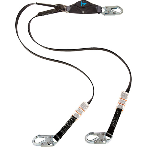 Anti-Corrosion Energy Absorbing Lanyard, 6', Snap Hook Center, Snap Hook Leg Ends, Polyester Nuna Depot Inc.