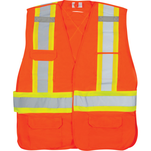 Veste d'arpenteur haute visibilit&eacute; conforme &agrave; la CSA, Orange haute visibilit&eacute;, Grand, Polyester Nuna Depot Inc.