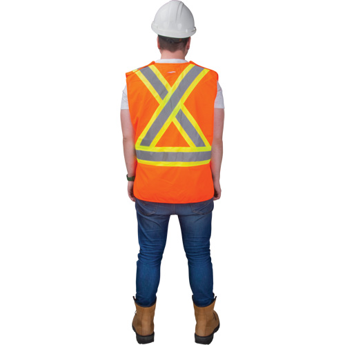 Veste d'arpenteur haute visibilit&eacute; conforme &agrave; la CSA, Orange haute visibilit&eacute;, Grand, Polyester Nuna Depot Inc.