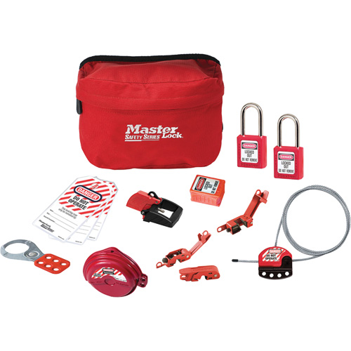Trousse de cadenassage standard avec cadenas en thermoplastique Zenex, Ensemble &eacute;lectrique/Vanne, 14 composants compris Nuna Depot Inc.