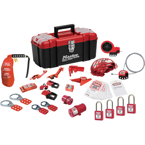 Trousse de cadenassage avec cadenas en thermoplastique de qualit&eacute; sup&eacute;rieure Zenex, Ensemble &eacute;lectrique/Vanne, 27 composants compris Nuna Depot Inc.