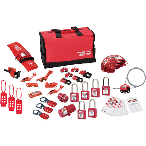 Trousse de cadenassage avec cadenas en thermoplastique de qualit&eacute; sup&eacute;rieure Zenex, Ensemble &eacute;lectrique/Vanne, 34 composants compris Nuna Depot Inc.