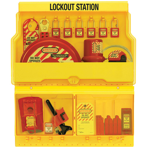 Station de cadenassage pour vannes et appareils &eacute;lectriques de luxe standard, Cadenas Thermoplastique, Capacit&eacute; de 32, Cadenas Compris Nuna Depot Inc.