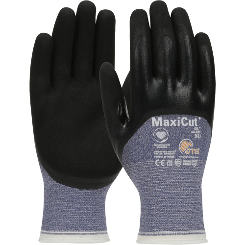 Gants r&eacute;sistants aux coupures dans un milieu de travail huileux ATG MaxiCut, Grand, Calibre 15, Rev&ecirc;tement Nitrile, ASTM ANSI niveau A3/EN 388 niveau 4/EN 388 niveau C Nuna Depot Inc.