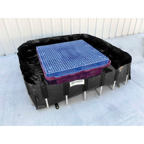 Berme de confinement des d&eacute;versements Ultra-IBC Berm, Capacit&eacute; 400 gal. US, 6' la x 6' lo x 18" h, Support en L Nuna Depot Inc.
