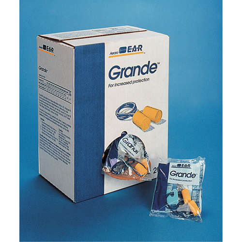 Bouchons d'oreilles classiques E-A-R, Vrac - Sac en poly, Grand, Avec cordon Nuna Depot Inc.