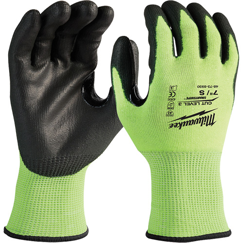 High-Visibility Cut-Resistant Gloves, Size Small, 15 Gauge, Nitrile/Polyurethane Coated, Polyethylene Shell, ANSI/ISEA 105 Level 3 Nuna Depot Inc.