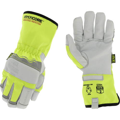 Hi-Viz Needlestick Protection Gloves, Size Small, Polyurethane Coated, DuraHide Shell, ASTM ANSI Level A5 Nuna Depot Inc.