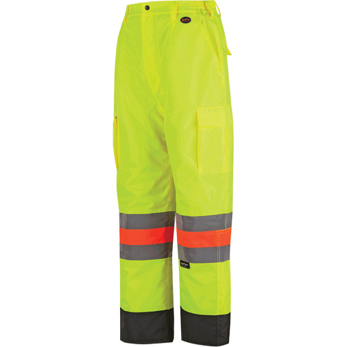 6041 Pantalon de contr&ocirc;le de la circulation pour l'hiver qu&eacute;b&eacute;cois, Polyester, T-petit, Jaune lime haute visibilit&eacute; Nuna Depot Inc.