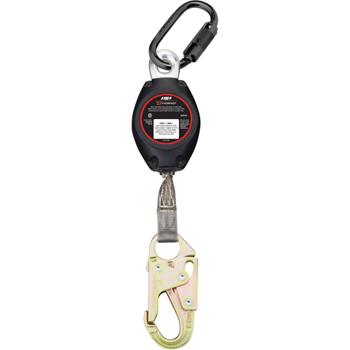 Cordage de s&eacute;curit&eacute; autor&eacute;tractable avec petit mousqueton Dynamic, 7', Polyester, Pivotant Nuna Depot Inc.