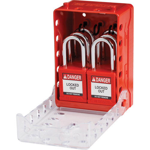 Ultra Compact Group Lockout Box with Nylon Safety Lockout Padlocks, Red Nuna Depot Inc.
