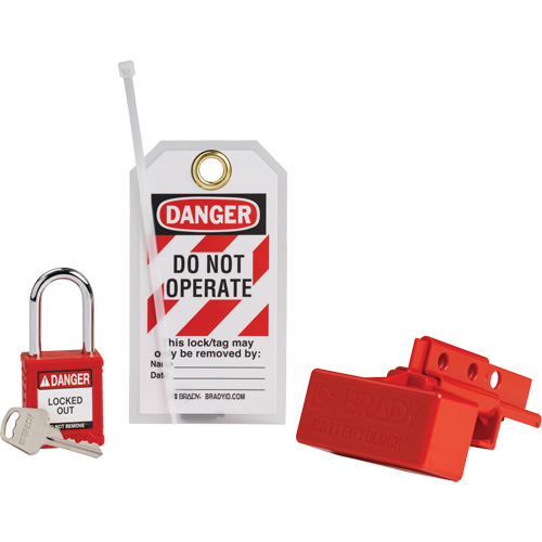 BatteryBlock Forklift Power Connector Lockout with Nylon Safety Padlock, Electrical Kit, 3 Components Nuna Depot Inc.