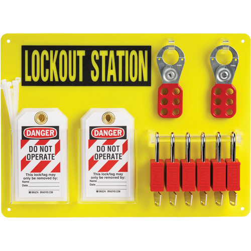 Tableau de cadenassage et &eacute;tiquetage avec cadenas de s&eacute;curit&eacute; en nylon utilisant des cl&eacute;s diff&eacute;rentes, Cadenas Plastique, Capacit&eacute; de 6, Cadenas Compris Nuna Depot Inc.