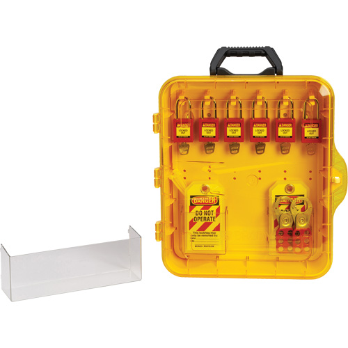 Station de cadenassage avec cadenas de s&eacute;curit&eacute; en nylon &agrave; cl&eacute;s diff&eacute;rentes, Cadenas Plastique, Capacit&eacute; de 6, Cadenas Compris Nuna Depot Inc.