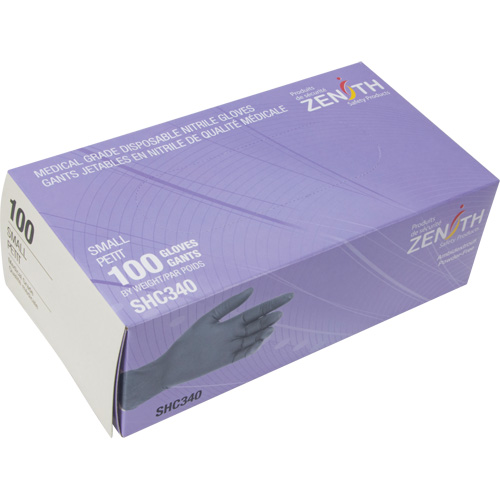 Medical Grade Disposable Gloves, Small, Nitrile, 6-mil, Powder-Free, Black, Class 2 Nuna Depot Inc.
