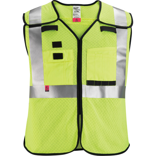 Gilet de s&eacute;curit&eacute; &agrave; maille d&eacute;tachable, Noir/Jaune lime haute visibilit&eacute;, Moyen/Petit Nuna Depot Inc.