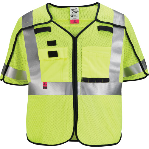Breakaway Mesh Safety Vest, Black/High Visibility Lime-Yellow, Medium/Small Nuna Depot Inc.
