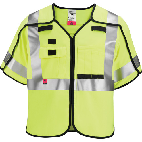 Gilet de s&eacute;curit&eacute; &agrave; maille d&eacute;tachable, Noir/Jaune lime haute visibilit&eacute;, Moyen/Petit Nuna Depot Inc.