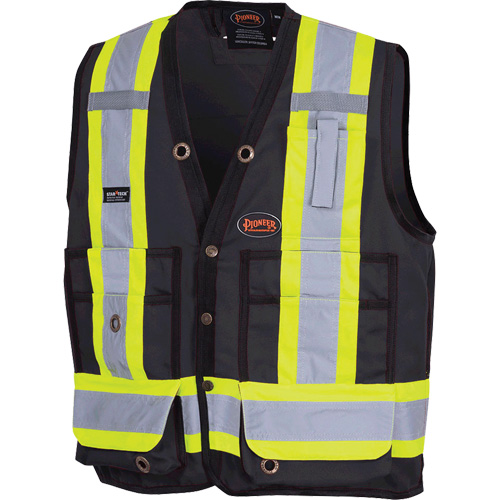 6692BK Veste de s&eacute;curit&eacute; pour arpenteur, Noir, Moyen, Polyester Nuna Depot Inc.