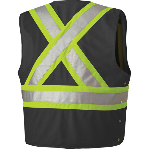 135 Veste de s&eacute;curit&eacute; avec c&ocirc;t&eacute;s r&eacute;glables, Noir, 2T-Grand/3T-Grand, Polyester Nuna Depot Inc.