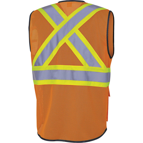 6960 Veste de s&eacute;curit&eacute; &agrave; maille en avant, Orange haute visibilit&eacute;, Moyen, Polyester Nuna Depot Inc.