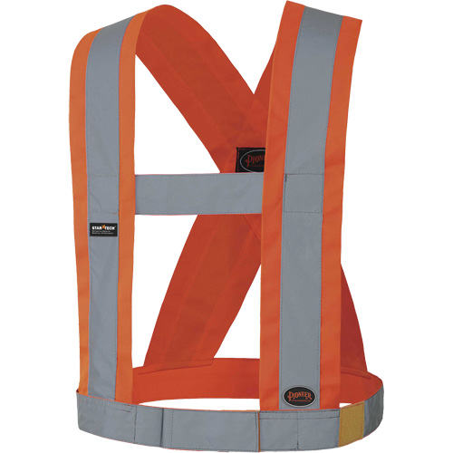 5490 4" Wide Adjustable Safety Sash, Meets/Exceeds CSA Z96 Class 2 - Level 2, High Visibility Orange, Silver Reflective Colour, One Size Nuna Depot Inc.