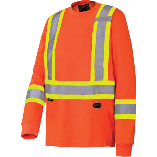 6981 Long-Sleeved Safety Shirt, Cotton, Small, High Visibility Orange Nuna Depot Inc.