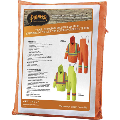 5608 210D Waterproof Rain Suit, Polyester/PVC, Small, High Visibility Orange Nuna Depot Inc.