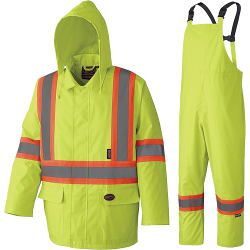 5609 210D Waterproof Rain Suit, Polyester/PVC, X-Small, High Visibility Lime-Yellow Nuna Depot Inc.