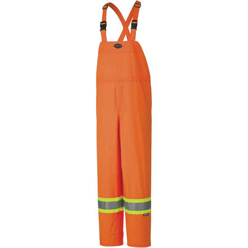 5595 150D Lightweight Waterproof Safety Bib Pants, Polyester, Large, High Visibility Orange Nuna Depot Inc.