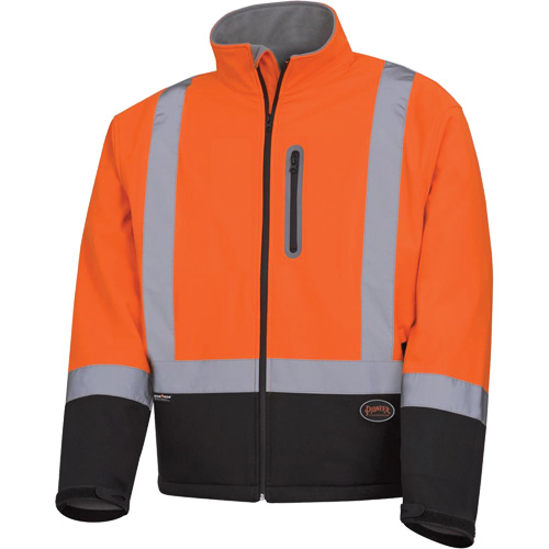 5679 Veste de s&eacute;curit&eacute; coquille souple &agrave; r&eacute;sistance m&eacute;canique, Noir/Orange haute visibilit&eacute;, Petit Nuna Depot Inc.