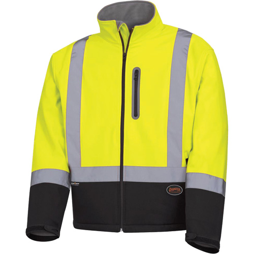 5689 Veste de s&eacute;curit&eacute; coquille souple &agrave; r&eacute;sistance m&eacute;canique, Noir/Jaune lime haute visibilit&eacute;, Petit Nuna Depot Inc.