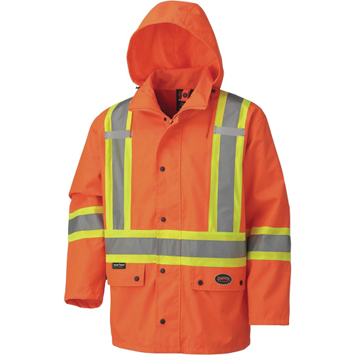 5575A 450D Waterproof Safety Jacket with Detachable Hood, Polyester, High Visibility Orange, Small Nuna Depot Inc.