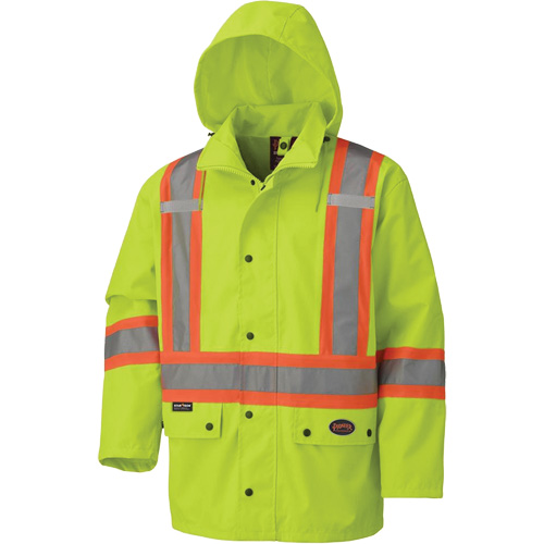 5585A 450D Waterproof Safety Jacket with Detachable Hood, Polyester, High Visibility Lime-Yellow, X-Small Nuna Depot Inc.