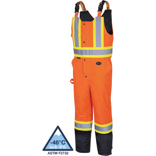 5040BB Waterproof Quilted Bib Pants, Polyester, X-Small, Black/High Visibility Orange Nuna Depot Inc.