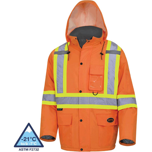 5030 Manteau de s&eacute;curit&eacute; matelass&eacute; imperm&eacute;able, Orange haute visibilit&eacute;, Petit Nuna Depot Inc.