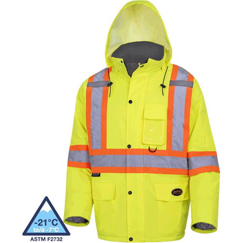 5031 Manteau de s&eacute;curit&eacute; matelass&eacute; imperm&eacute;able, Jaune lime haute visibilit&eacute;, Petit Nuna Depot Inc.