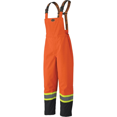 5404 Salopettes imperm&eacute;ables 300D Trilobal antid&eacute;chirure, Polyester, Petit, Noir/Orange haute visibilit&eacute; Nuna Depot Inc.